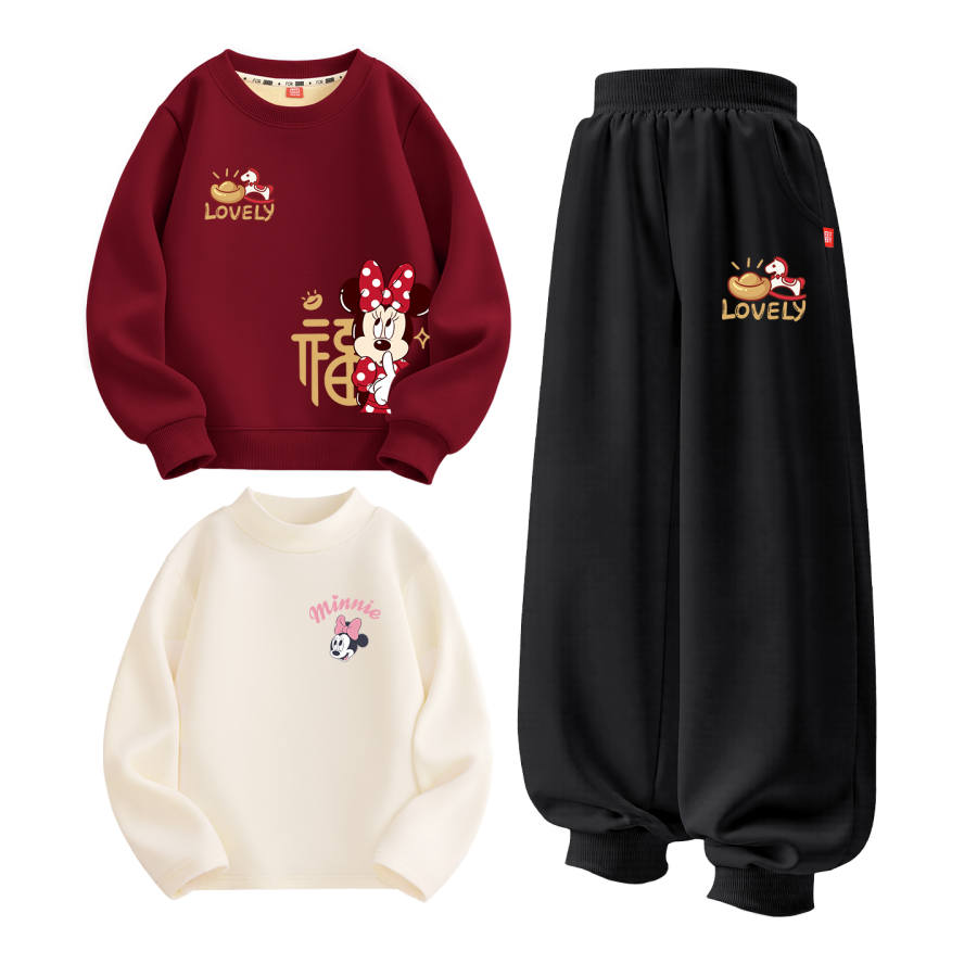 Disney Kids Casual Sportswear Crew Neck Thickened