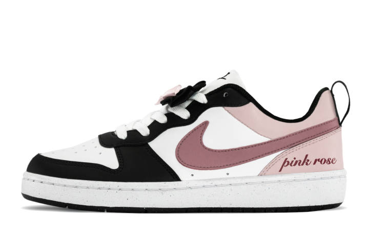 Nike Nike Court Borough Leather Cushioning Abrasion Resistant Breathable Height Increasing Low top Kids' Skateboarding Shoes