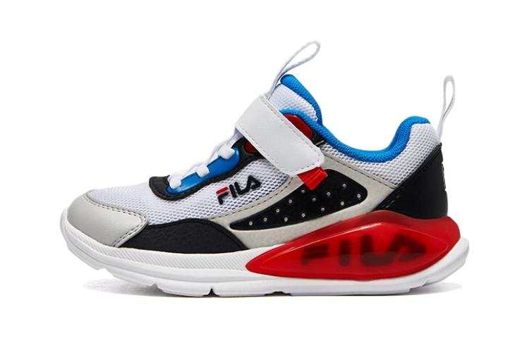 FILA KIDS Slip Resistant Abrasion Resistant Low top Kids' Training Shoes White Blue Children Aged 3 7 Years Old