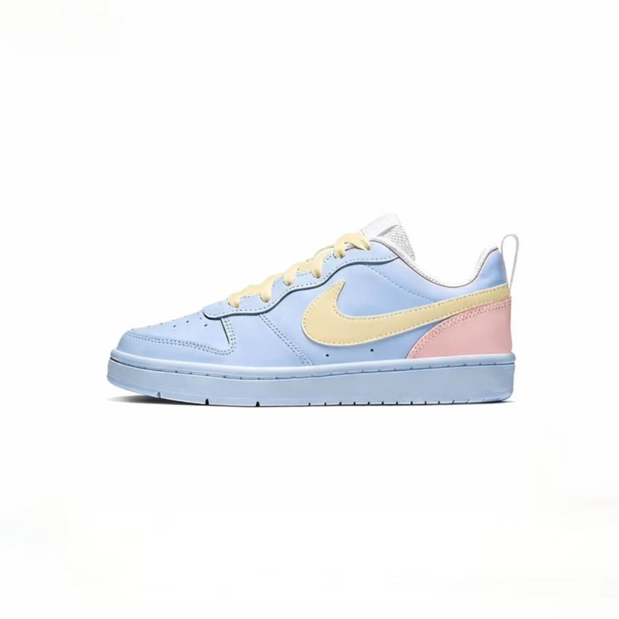 Nike Nike Court Borough Low 2 Slip Resistant Abrasion Resistant Balance Low top Skateboard Shoes Blue Pink Kids'