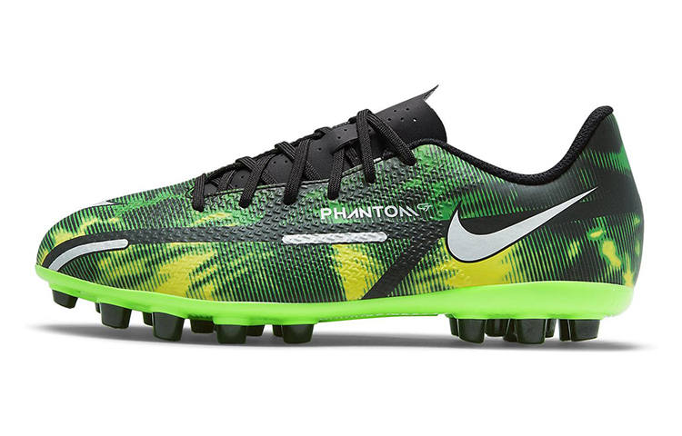 Nike Nike Slip Resistant Cushioning Abrasion Resistant Low top Artificial Turf Soccer Shoes Green Kids'