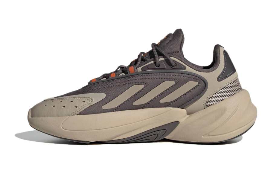 Adidas Originals Ozelia Fabric Abrasion Resistant Breathable Low top Kids Lifestyle Shoes Brown Gray Unisex