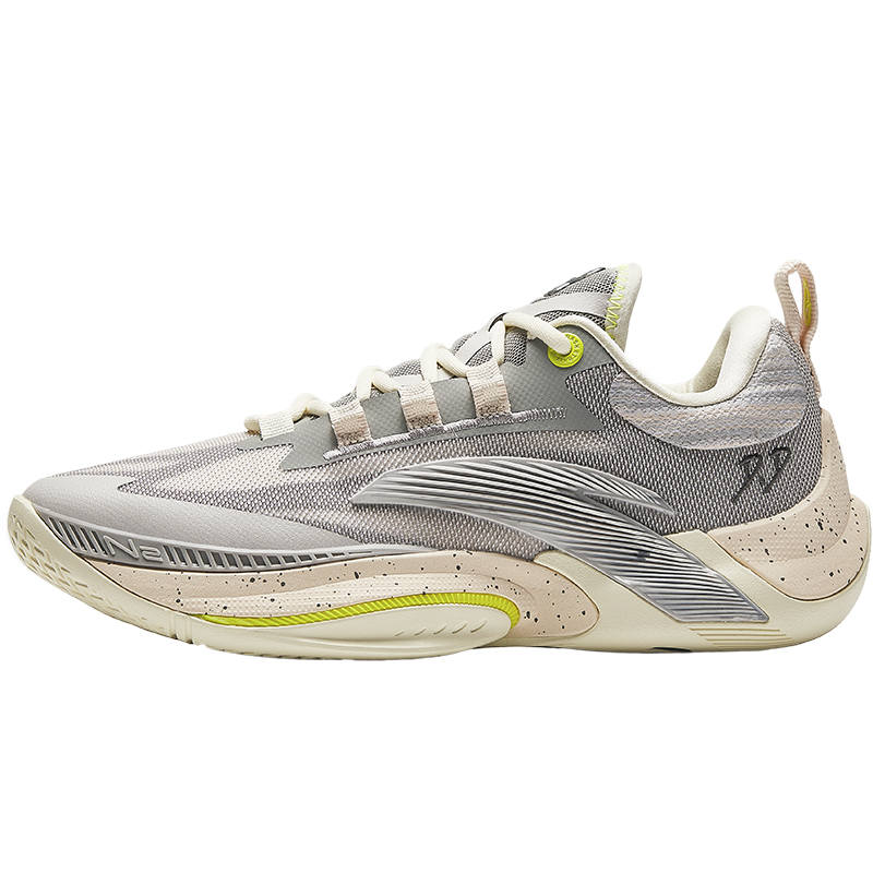 Anta Zap 1 Low top Children's Basketball Shoes Gray White Teenagers