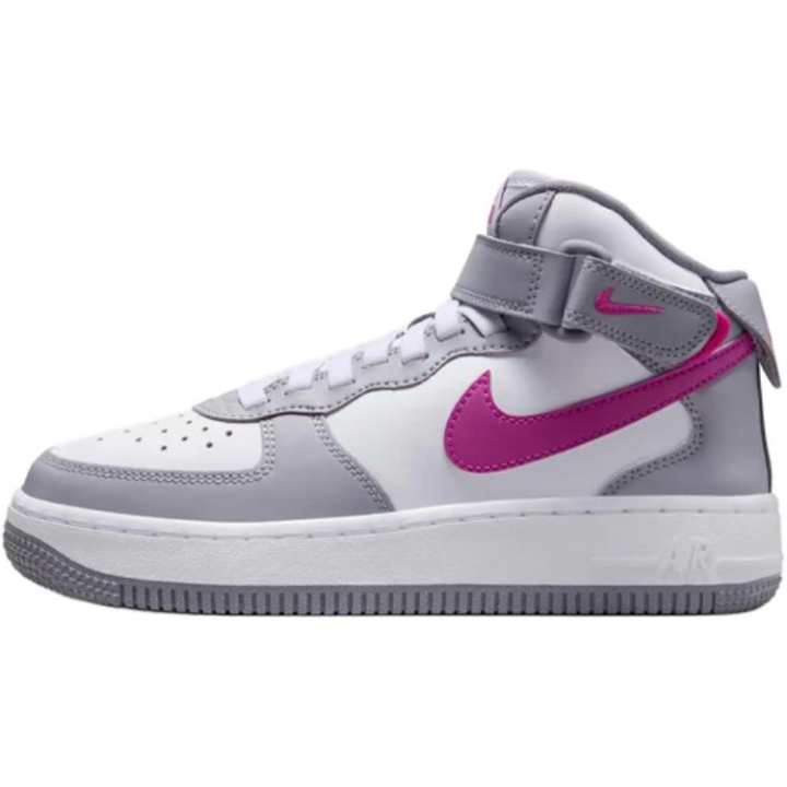Nike Nike Air Force 1 High top Casual Shoes Concrete Gray White Hot Fuchsia Unisex