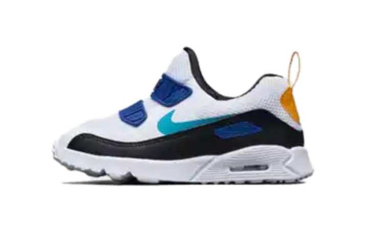 Nike Nike Air Max 90 Comfortable Cushioning, Wear Resistant Low top Toddler Shoes White Blue Infant And Toddler