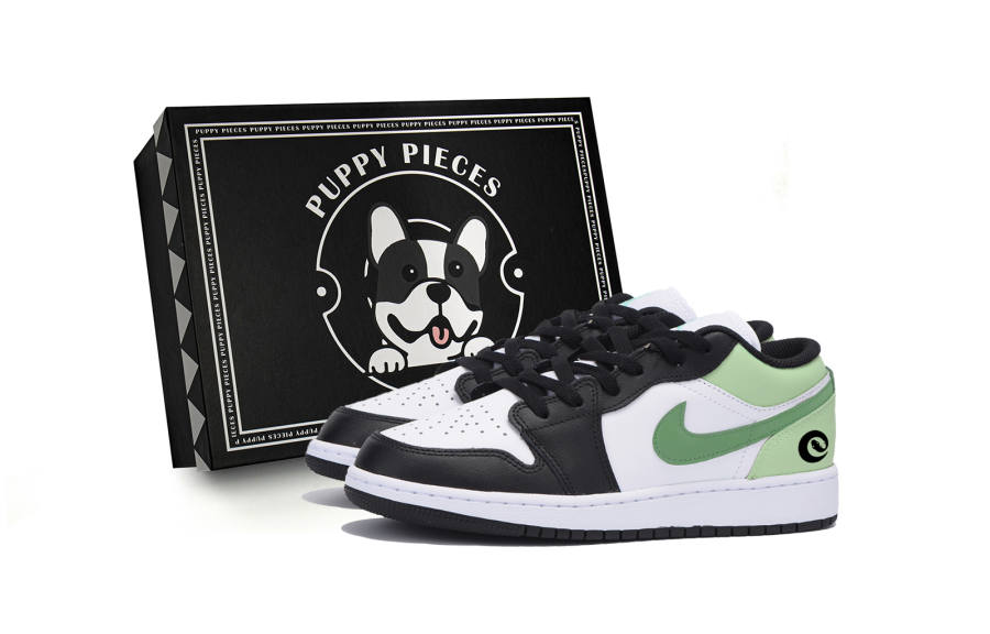 Jordan Jordan Air Jordan 1 Low top Kids' Skateboarding Shoes Black Green Teenagers