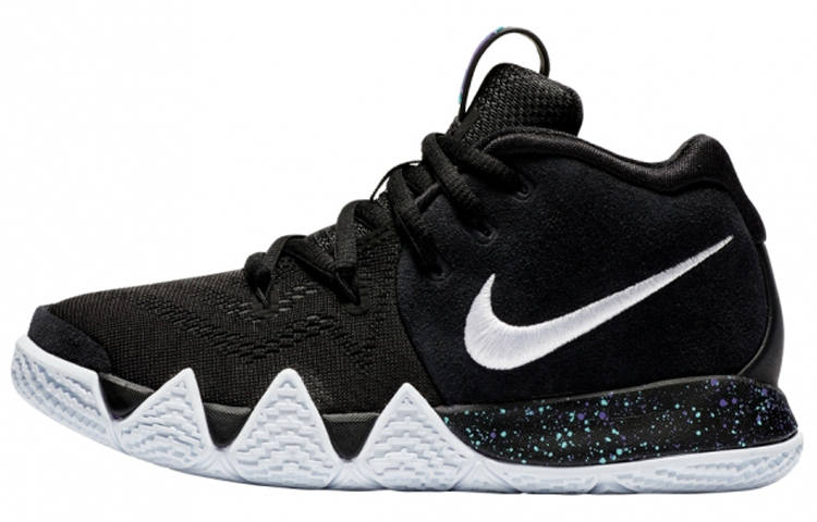Nike Nike Kyrie 4 Cushioning Slip Resistant Lightweight Mid top Basketball Shoes Black White Children Aged 3 7 Years Old