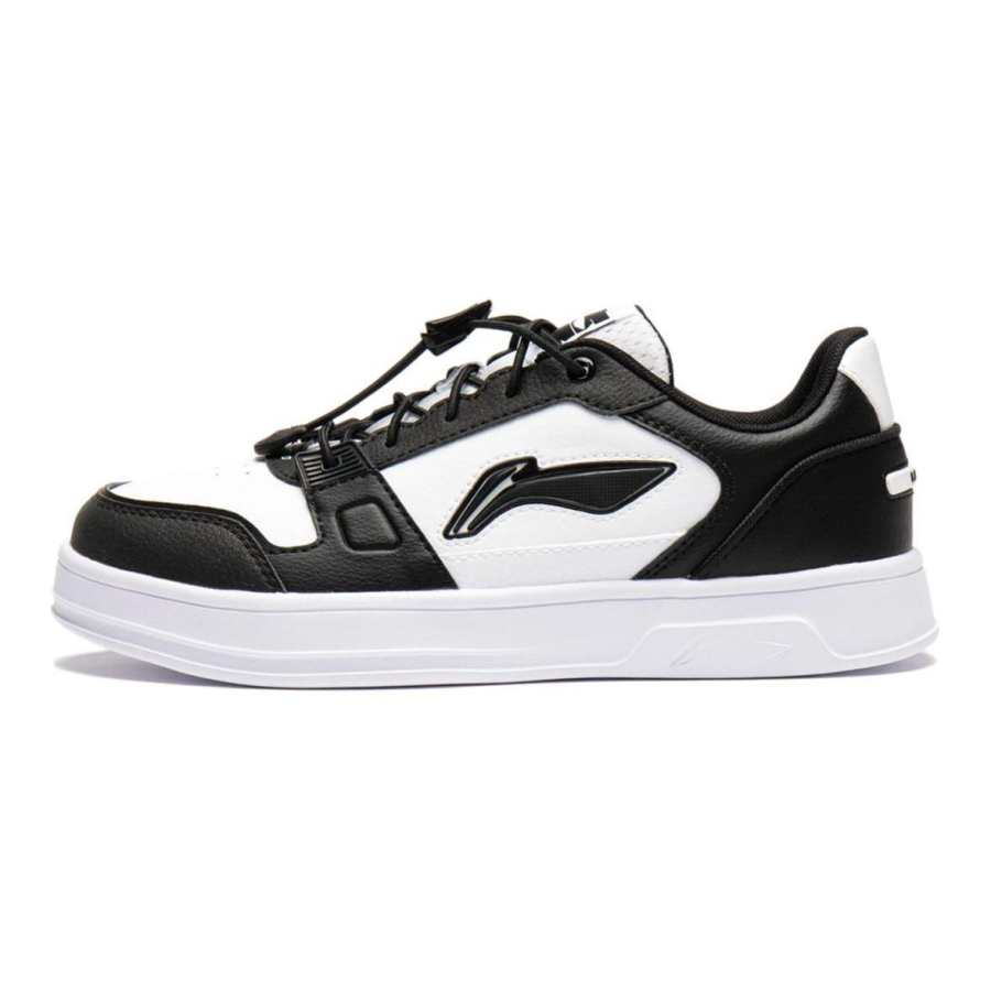 Li-Ning YOUNG Li Ning YOUNG Fiery Flame V2 Synthetic Leather Low top Skateboard Shoes White Black Unisex