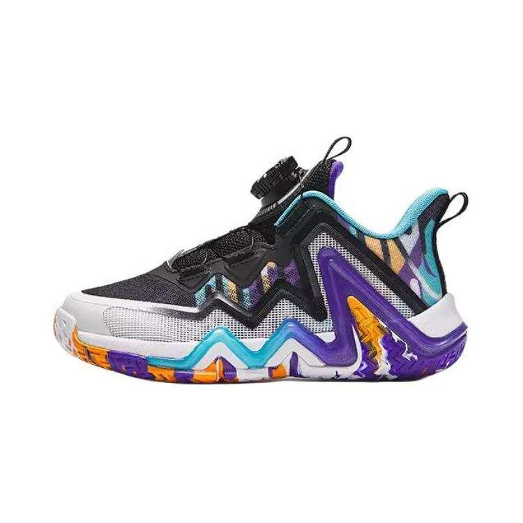 Antakids Reverse Scale Fabric Cushioning Low top Children's Basketball Shoes Black Blue Children Aged 3 7 Years Old