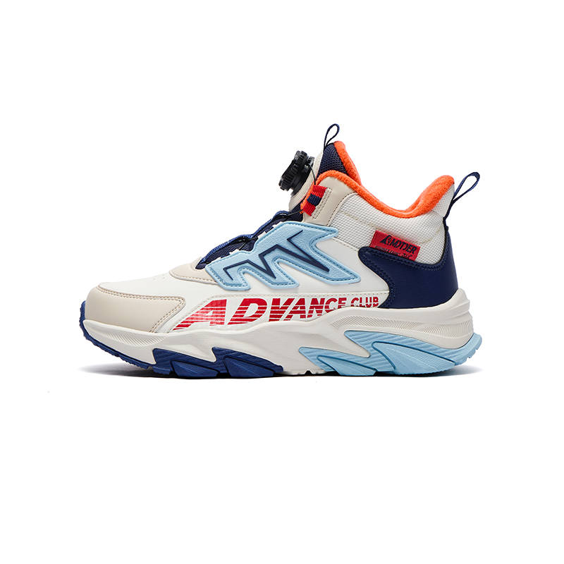 361°KIDS Slip Resistant Cushioning Abrasion Resistant Waterproof Thermal High top Kids Lifestyle Shoes White Blue