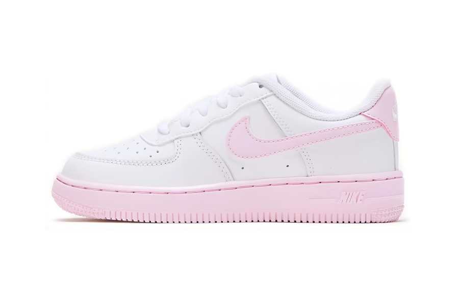 Nike Nike Air Force 1 Comfortable Low top Skateboard Shoes Pink White Children Aged 3 7 Years Old