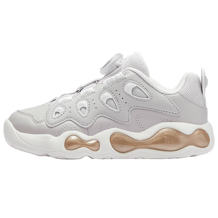 FILA KIDS BOA Fused Cracked Light Shoes Abrasion Resistant Low top Kids' Training Shoes Bright Gray/Pearl White