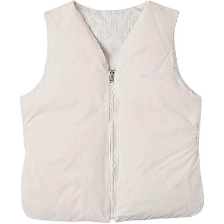 Lee Lee Down Vests Unisex Ivory V Neck Moderate Reversible