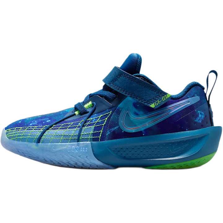 Nike LEGO x Nike G.T. Cut 3 Slip Resistant Abrasion Resistant Low top Basketball Shoes Brave Blue/Chrome Plated Green Kids'