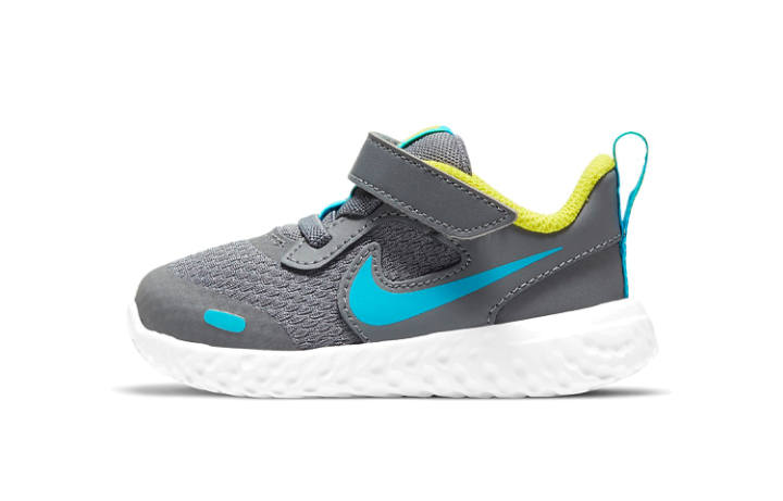 Nike Nike REVOLUTION 5 Slip Resistant, Abrasion Resistant, Lightweight Low top Toddler Shoes Gray Blue Yellow