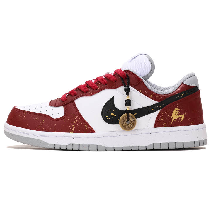 Nike Nike Big Abrasion Resistant Breathable Abrasion Resistant Breathable Low top Skateboard Shoes Men's Red White