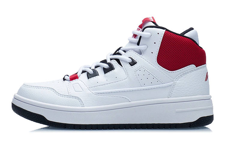 Li-Ning YOUNG Li Ning YOUNG High top Casual Shoes White Red Unisex