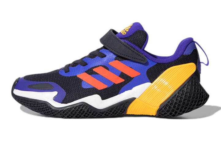 Adidas Adidas 4Uture Runner Breathable Lightweight Abrasion Resistant Slip Resistant Low top Kids' Running Shoes Black Blue
