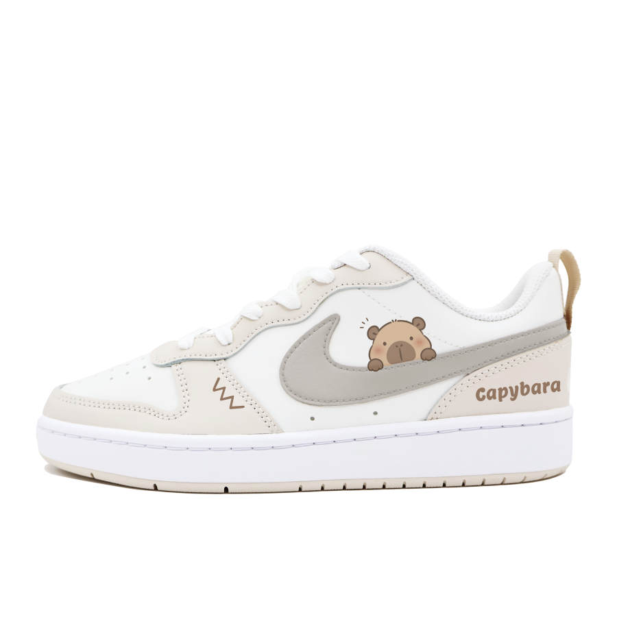 Nike Nike Court Borough Capybara Slip Resistant Abrasion Resistant Low top Kids' Skateboarding Shoes Brown Teenagers