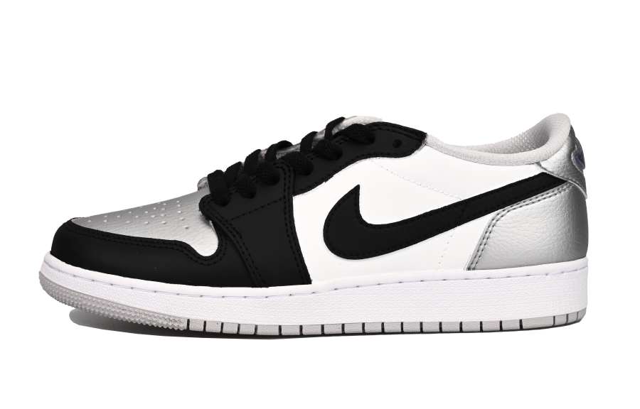 Jordan Jordan Air Jordan 1 Slip Resistant Cushioning Low top Children's Basketball Shoes Black Silver Teenagers