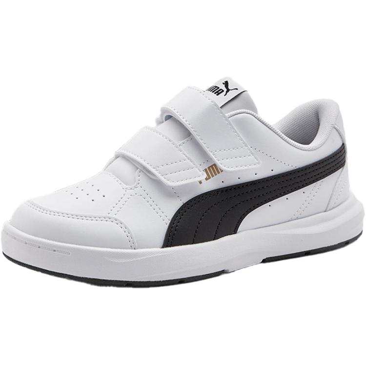 PUMA Evolve Court V Abrasion Resistant Low top Kids' Skateboarding Shoes White Black Kids'