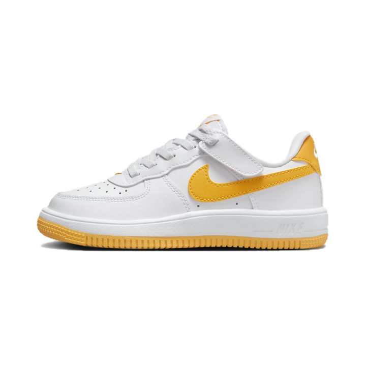 Nike Nike Air Force 1 Slip Resistant Abrasion Resistant Low top Kids' Skateboarding Shoes White Gold
