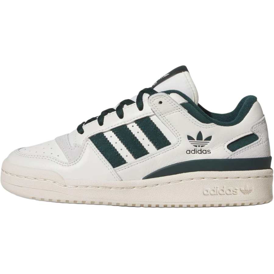 Adidas Originals FORUM Synthetic Leather, Leather Low top Kids' Skateboarding Shoes White Green Unisex
