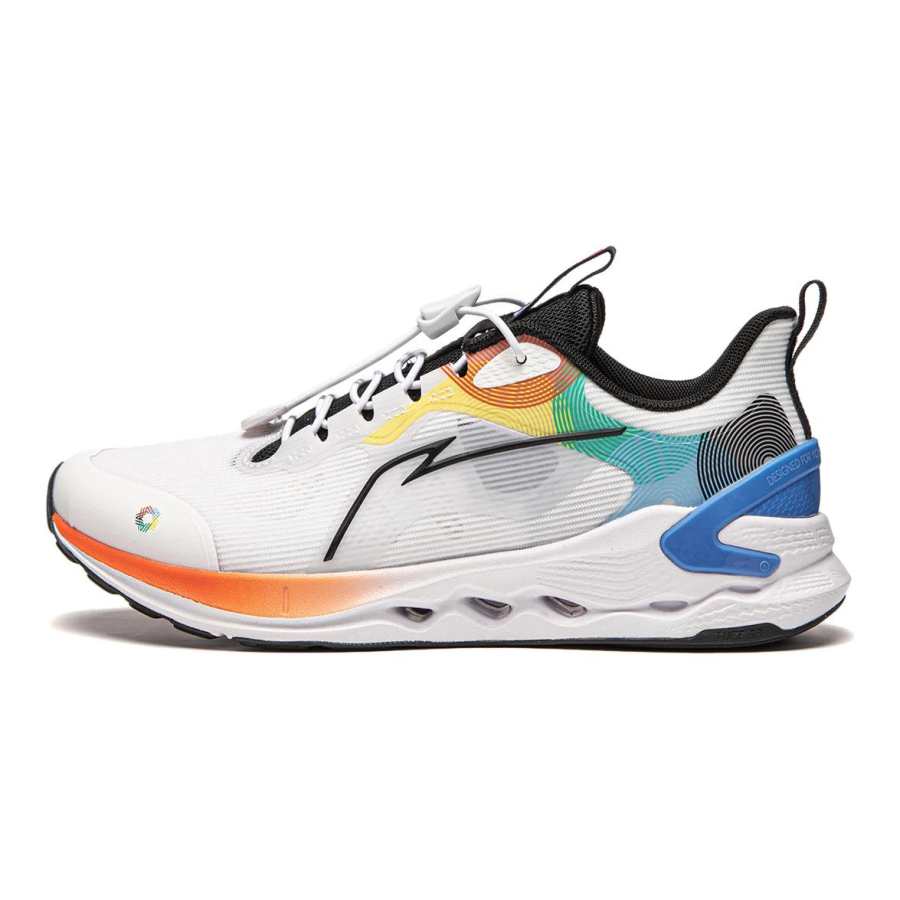 Li-Ning YOUNG Li Ning YOUNG Fabric Low top Running Shoes White Blue Green Unisex
