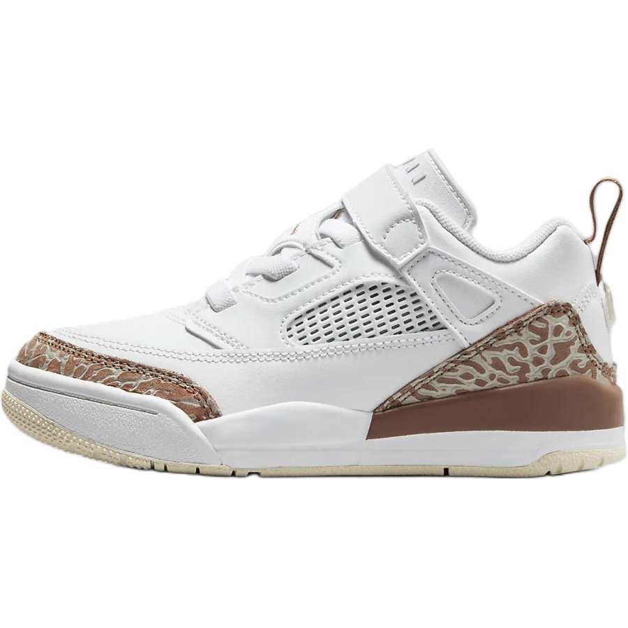 Jordan Jordan Spizike Comfortable Slip Resistant Abrasion Resistant Low top Children's Basketball Shoes White Brown