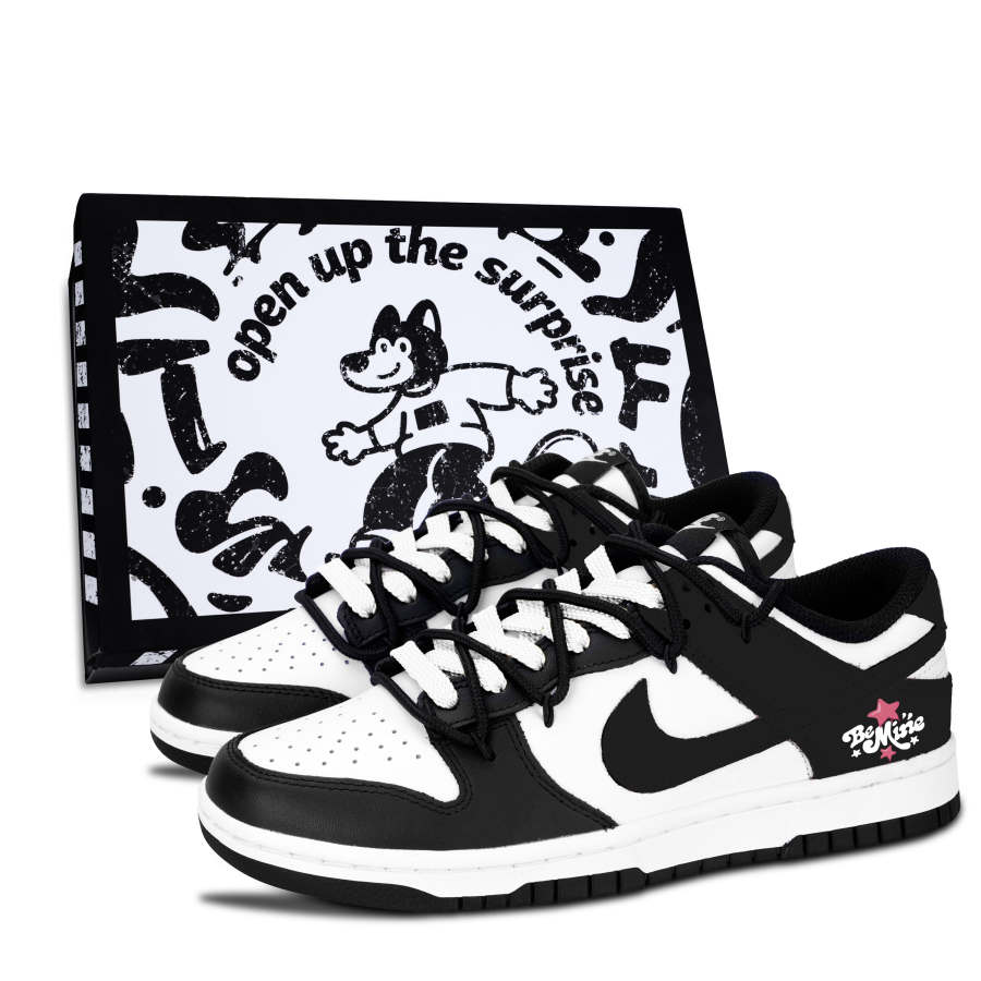 Nike Nike Dunk Black White, Star Pink Sweet Cool Abrasion Resistant Low top Skateboard Shoes Unisex Black