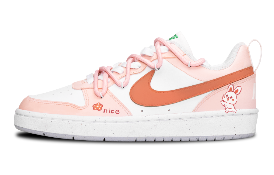 Nike Nike Court Borough Slip Resistant Abrasion Resistant Low top Kids' Skateboarding Shoes Pink Teenagers
