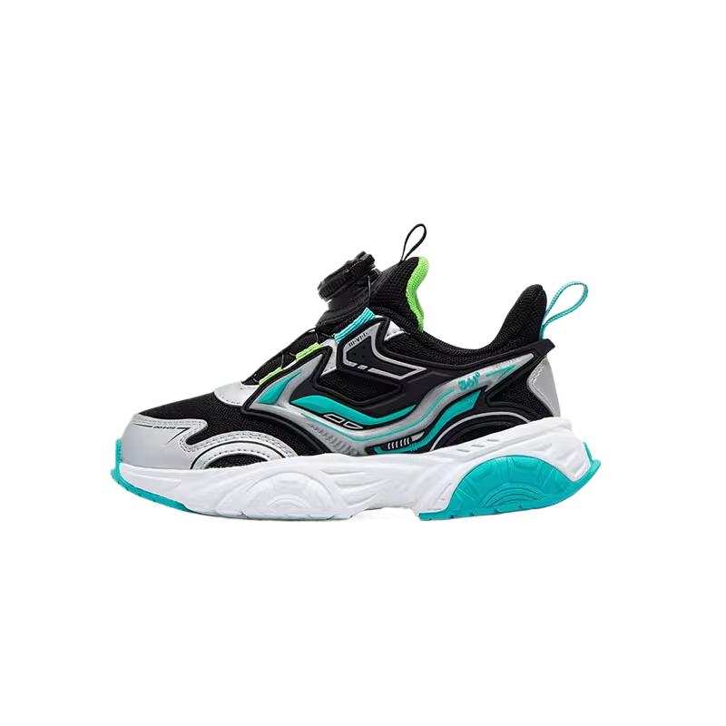 361°KIDS Synthetic Leather, Textile Slip Resistant Thermal Low top Kids' Running Shoes Carbon Black/Silver/Time Green