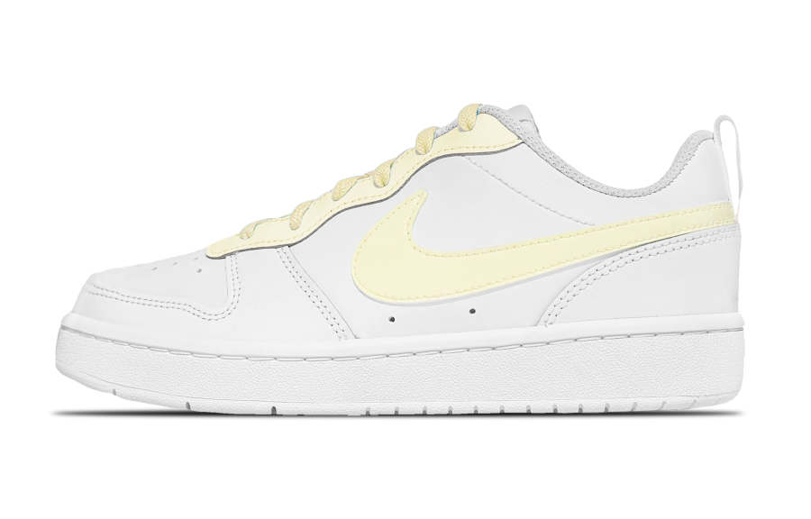 Nike Nike Court Borough Low 2 Leather Low top Kids' Skateboarding Shoes White Yellow Teenagers