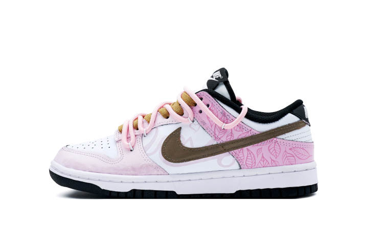 Nike Nike Dunk Two Leaves And One Stem Versatile Slip Resistant Slip Resistant Low top Kids' Skateboarding Shoes Pink