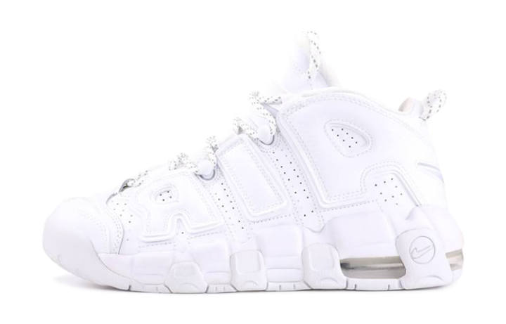 Nike Nike Air More Uptempo Slip Resistant Cushioning Mid top Basketball Shoes White Unisex