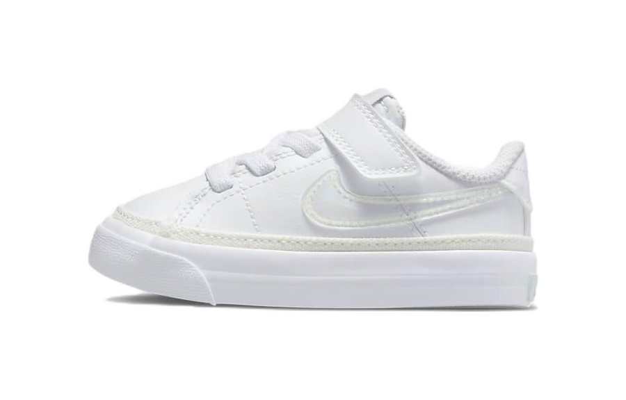 Nike Nike Court Legacy TD Leather Slip Resistant Cushioning Low top Skateboard Shoes White Infant And Toddler