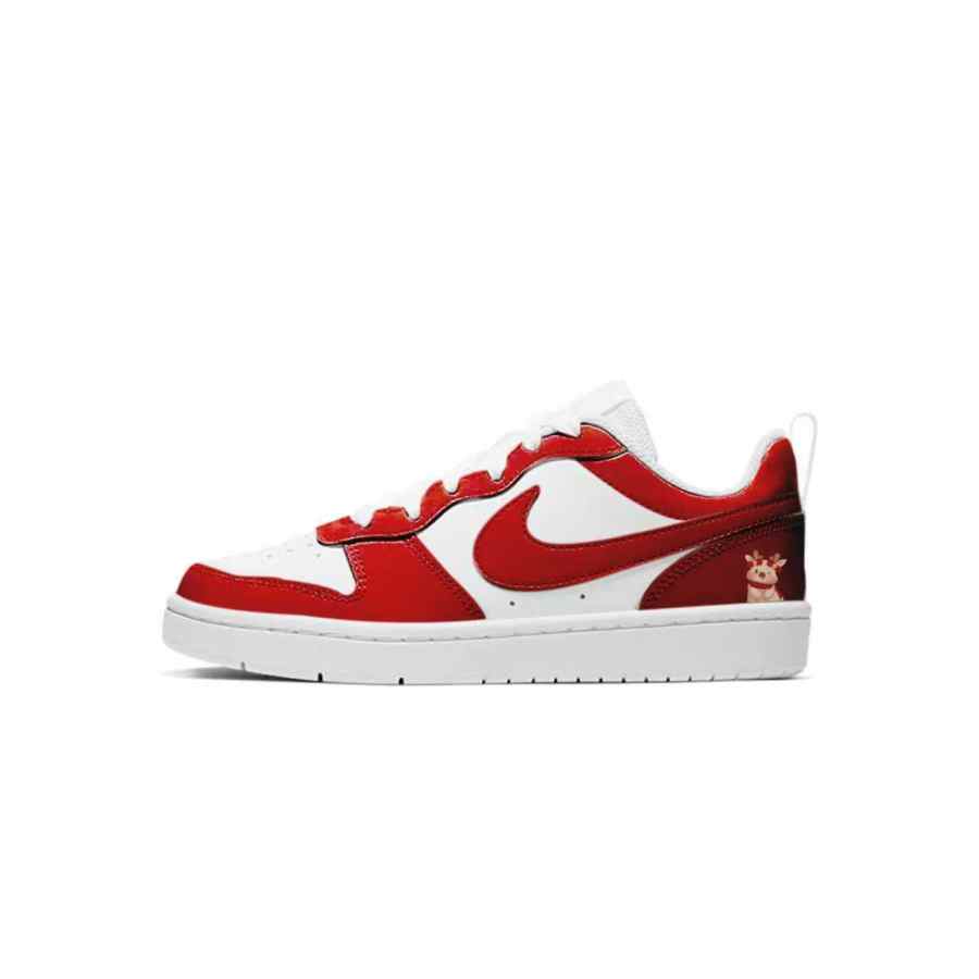 Nike Nike Court Borough Big Elk Synthetic Leather Low top Kids' Skateboarding Shoes Red Unisex