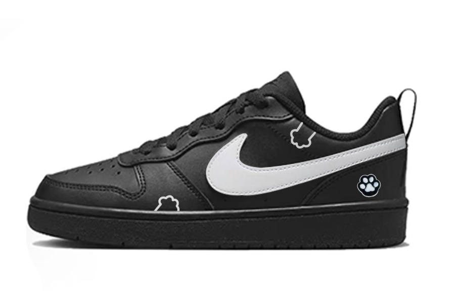 Nike Nike Court Borough Grip Leather Slip Resistant Abrasion Resistant Low top Kids' Skateboarding Shoes Black Unisex