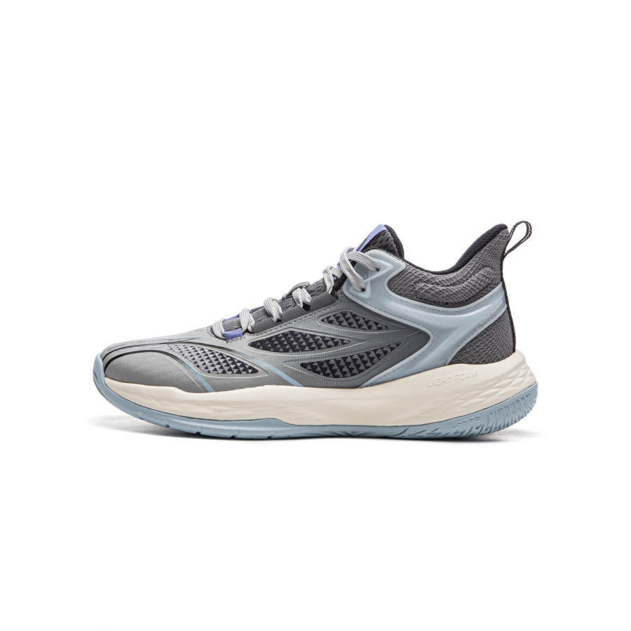 Li-Ning YOUNG Li Ning YOUNG Slip Resistant, Abrasion Resistant, Rebound Support Mid top Children's Basketball Shoes Gray Kids'
