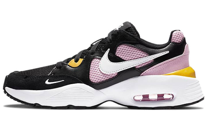 Nike Nike Air Max Fusion Synthetic Leather Cushioning Abrasion Resistant Breathable Low top Running Shoes Black Pink Yellow