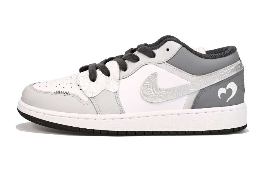 Jordan Jordan Air Jordan 1 Low 'Iron Grey' Low top Children's Basketball Shoes White Gray Unisex