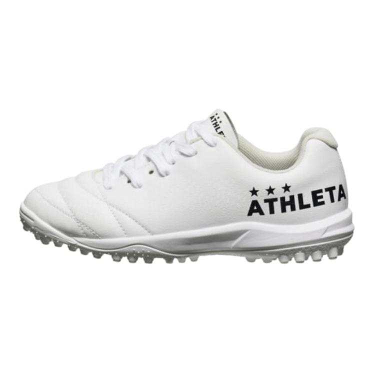 ATHLETA Pu Comfortable Slip Resistant Cushioning Abrasion Resistant Low top Kids' Soccer Shoes White Teenagers