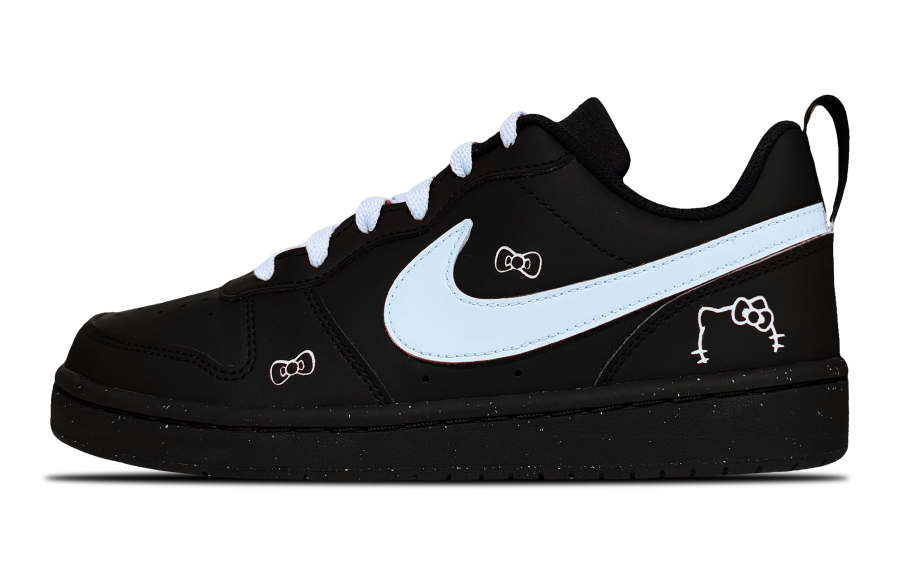 Nike Nike Court Borough Blue Rose Sweetheart Leather Low top Kids' Skateboarding Shoes Black Teenagers