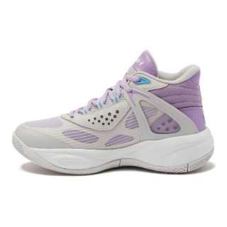 AND1 Revel Slip Resistant Abrasion Resistant Mid top Children's Basketball Shoes Gray Purple White Kids'