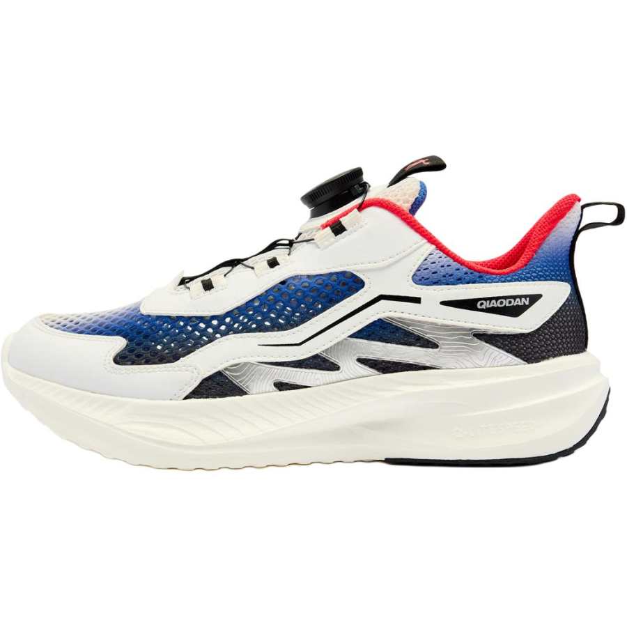 QIAODAN Synthetic Leather, Textile Low top Running Shoes White Teenagers