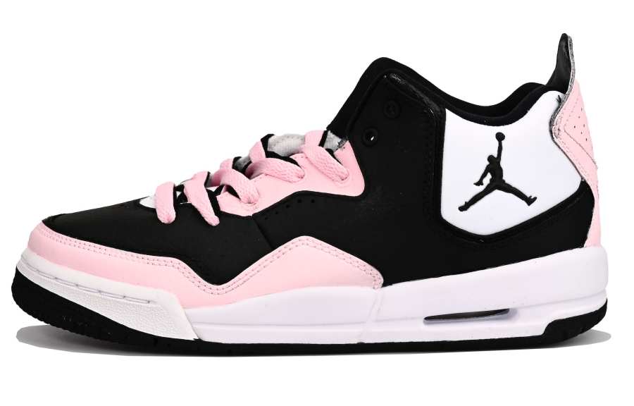 Jordan Jordan Courtside 23 Slip-Resistant Cushioning Mid-Top Children's Basketball Shoes Black Pink Teenagers