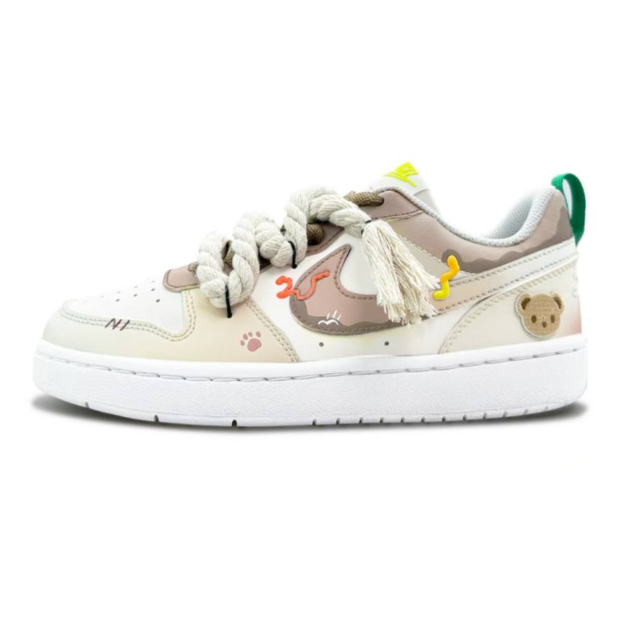 Nike Nike Court Borough Cushioning, Wear Resistant Low top Kids' Skateboarding Shoes Beige Brown Teenagers