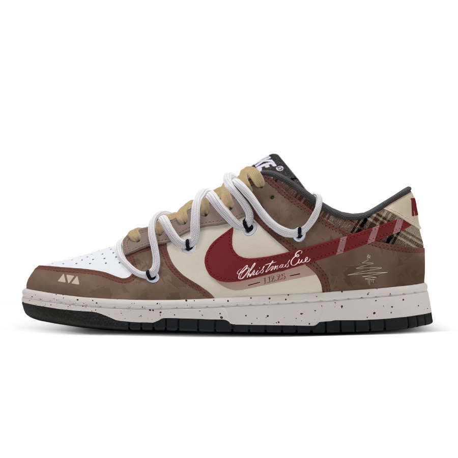Nike Nike Dunk Slip Resistant Abrasion Resistant Low top Kids' Skateboarding Shoes Brown White Teenagers
