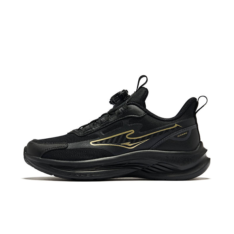 ERKE KIDS Low top Kids' Running Shoes Jet Black Metal Gold Kids'