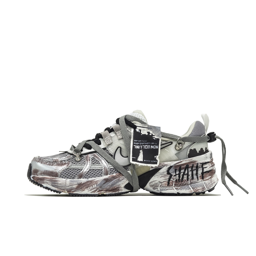 Nike Nike V2K Run Cushioning, Wear Resistant Low top Kids' Running Shoes Gray Brown Teenagers